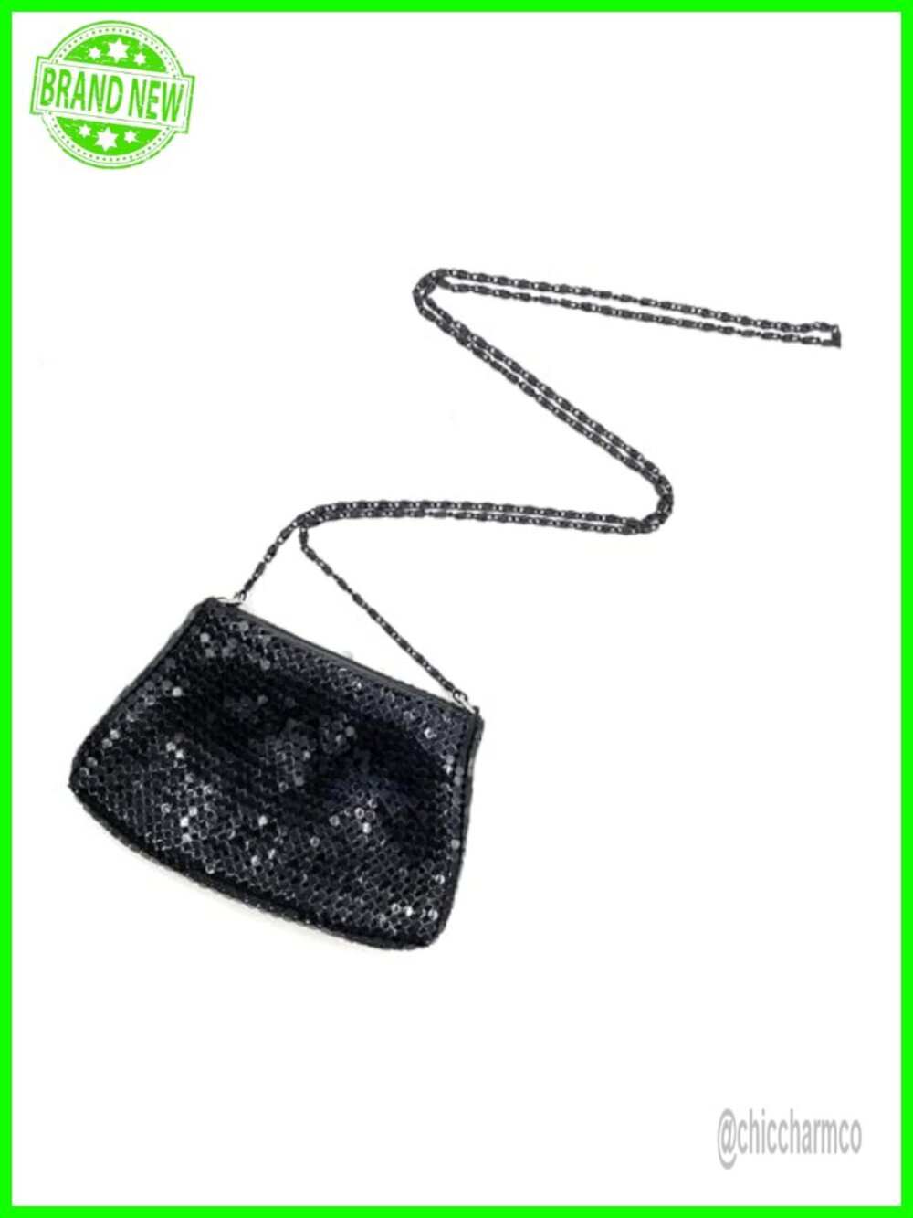 Vintage Metal Mesh Mini Crossbody Purse with Chain Strap Evening Pouch